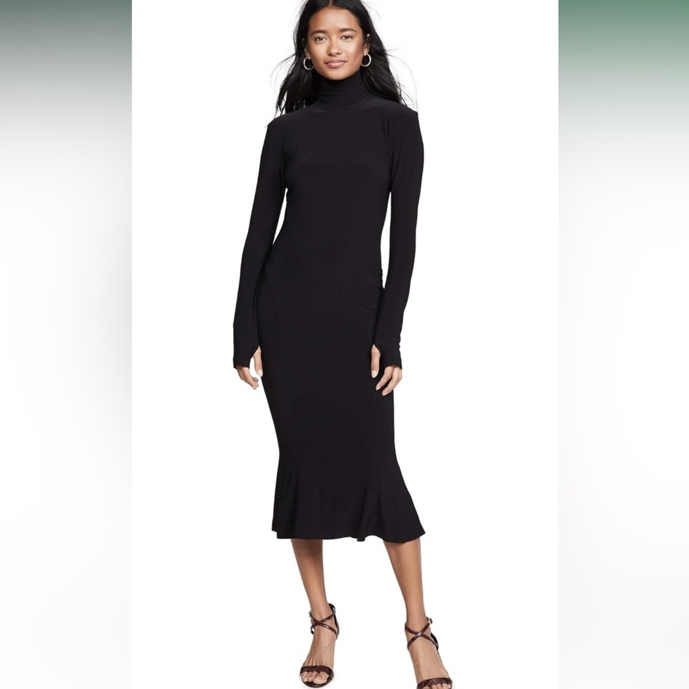Norma Kamali turtleneck fishtail dress. Size small.